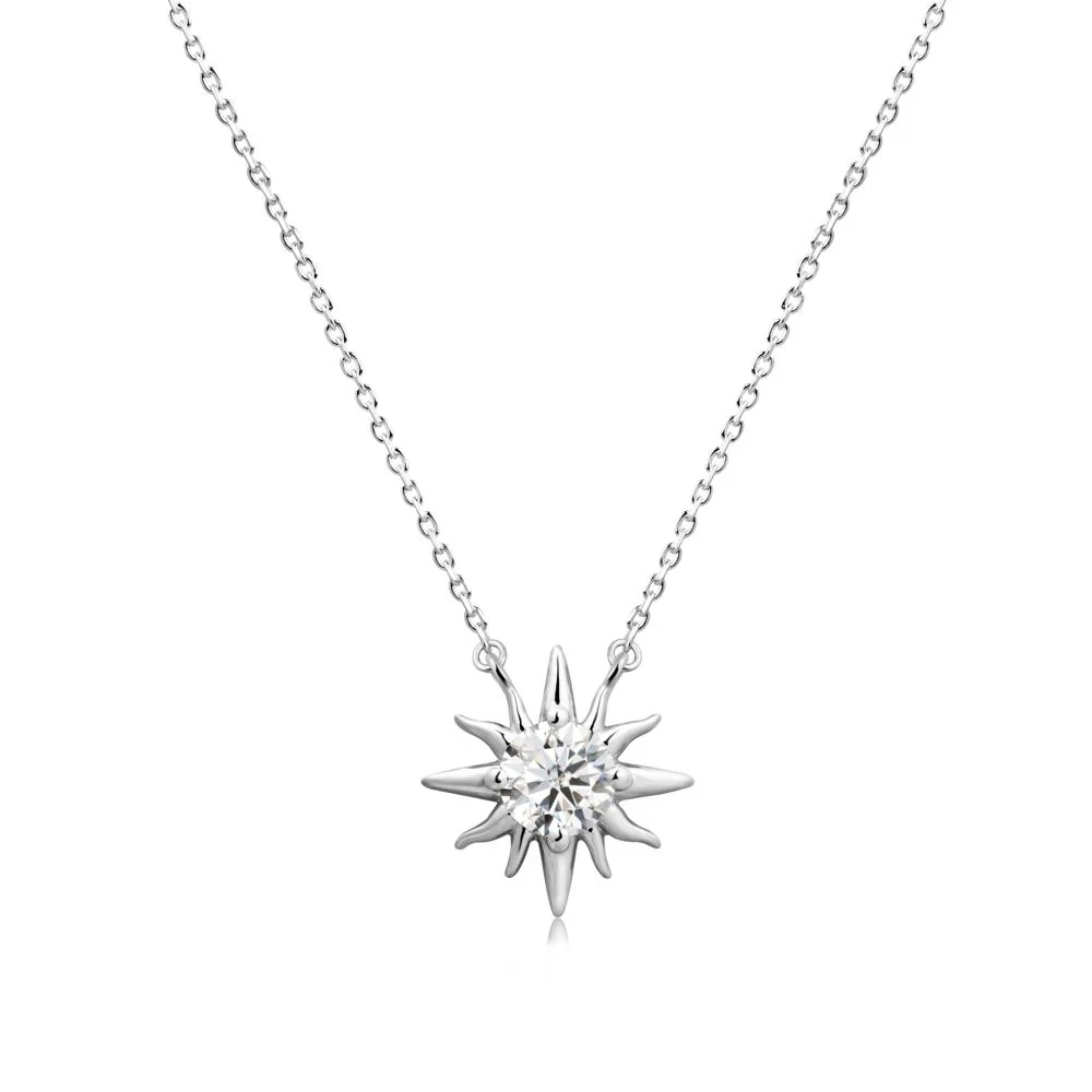 Sun Pendant Necklace with Moissanite - Image 9