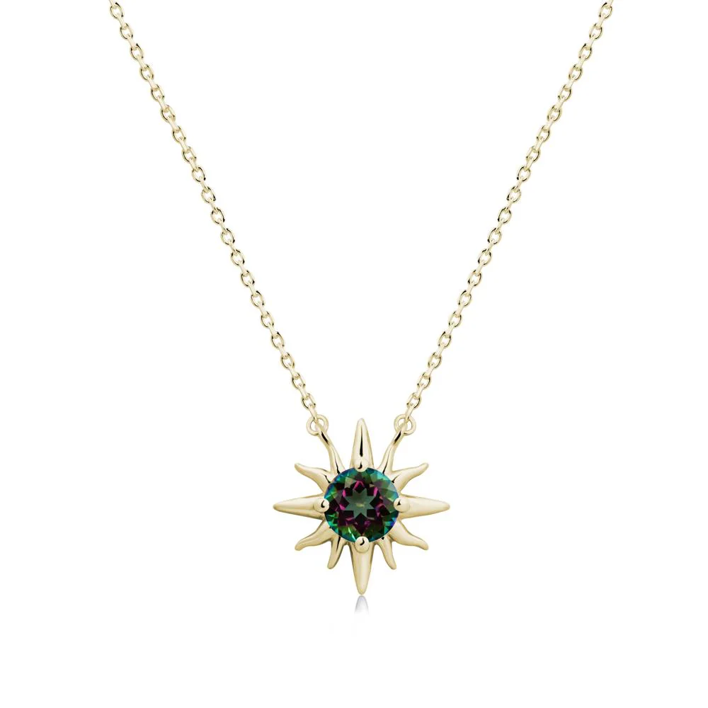 Sun Pendant Necklace with Mystic Topaz - Image 3