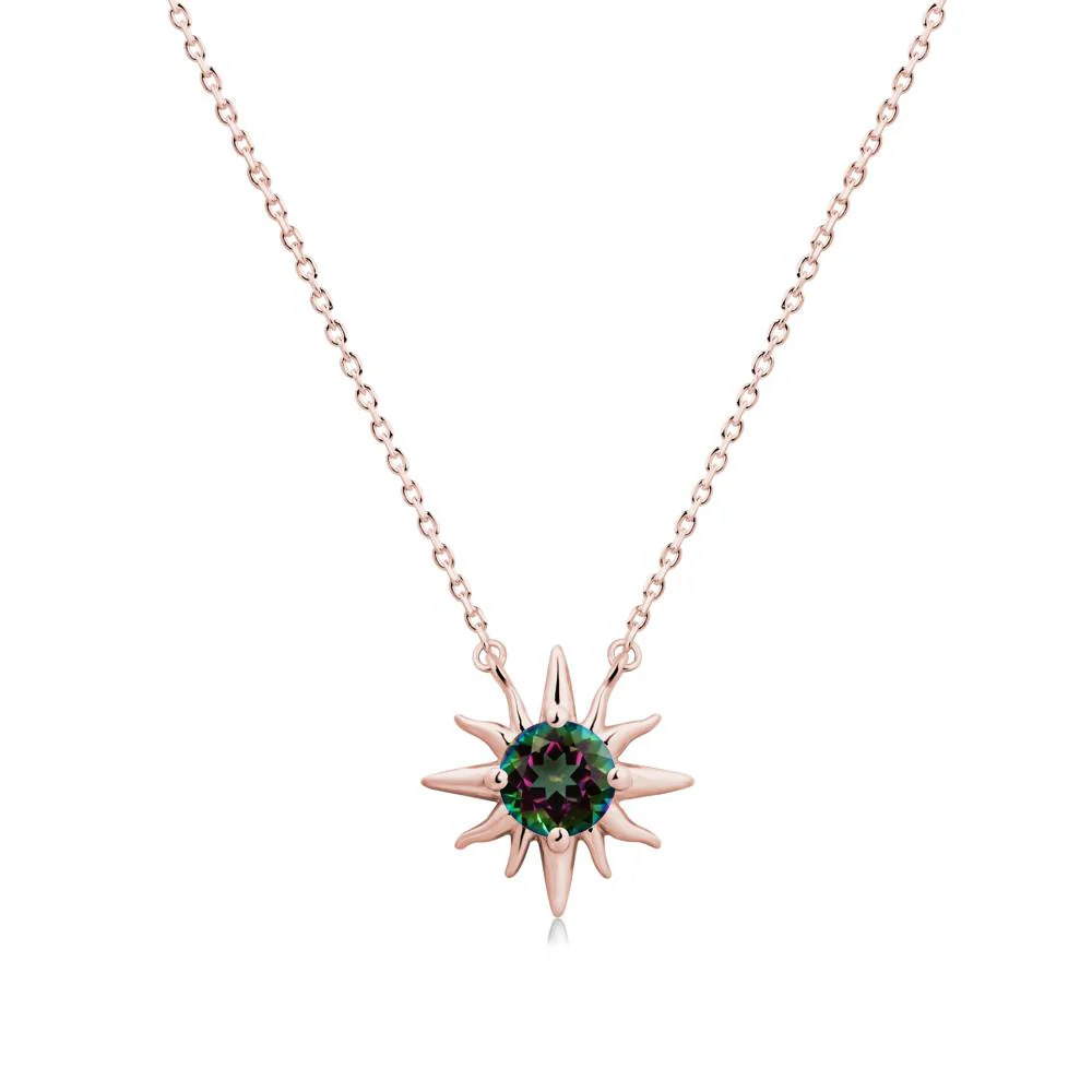 Sun Pendant Necklace with Mystic Topaz - Image 4