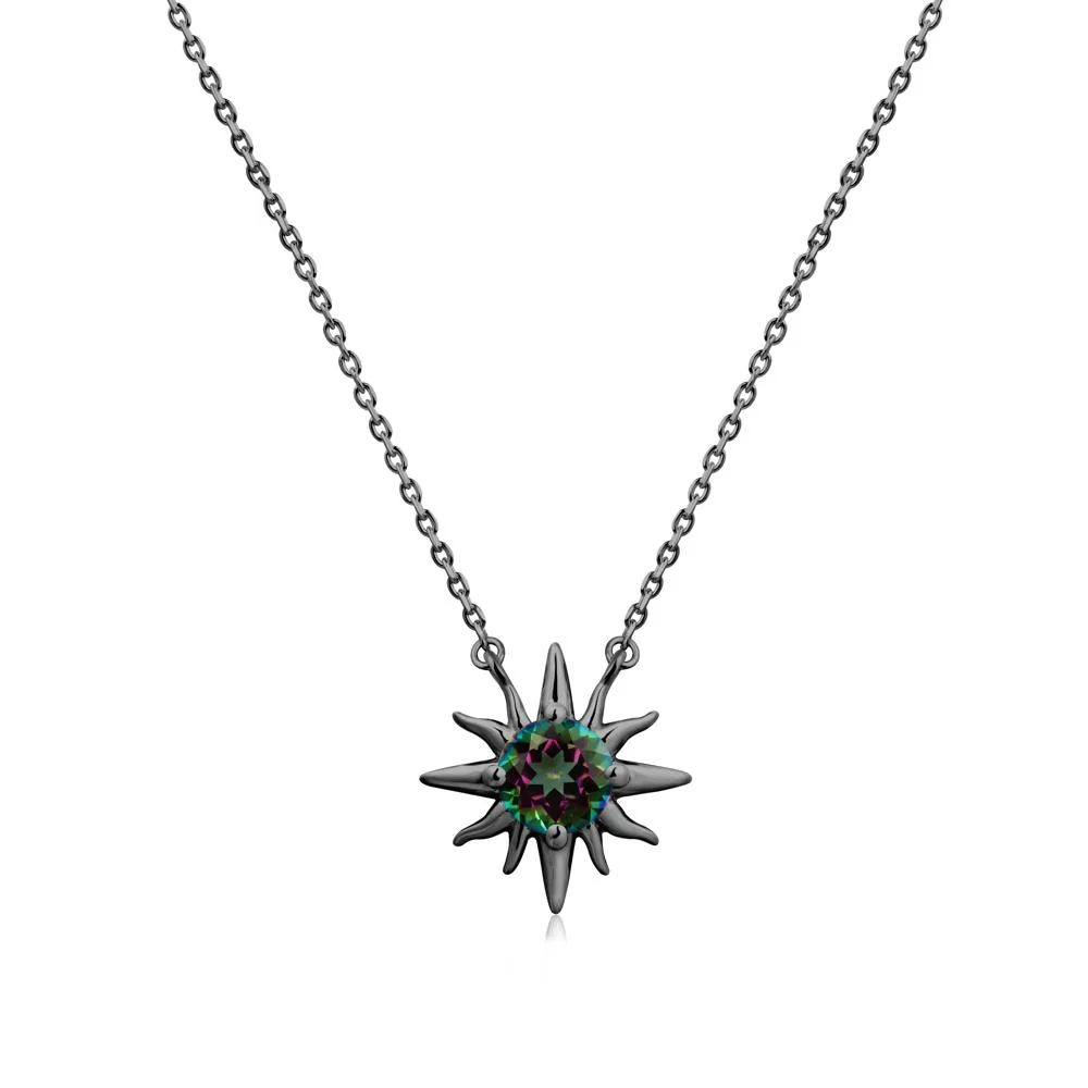 Sun Pendant Necklace with Mystic Topaz - Image 7