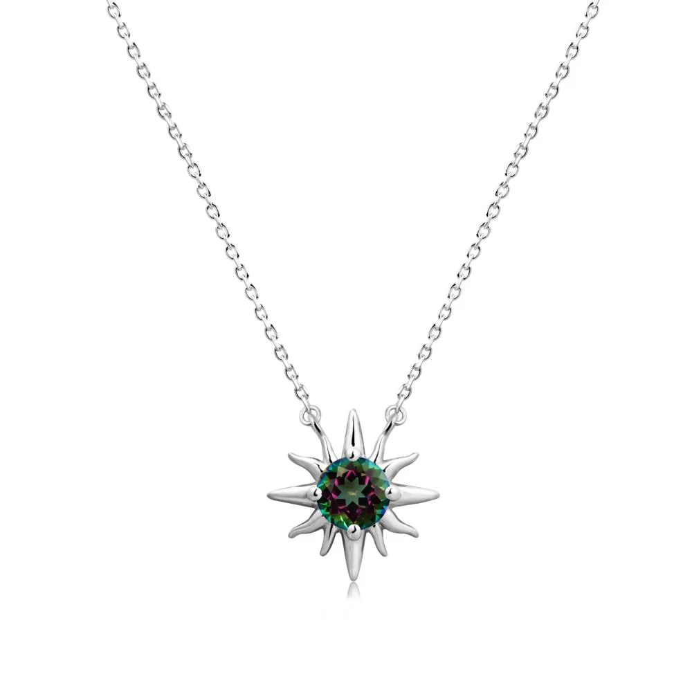 Sun Pendant Necklace with Mystic Topaz - Image 9