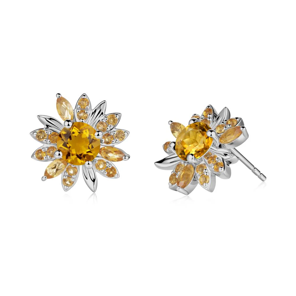 Sunflower Inspired Citrine Stud Earrings - Image 6