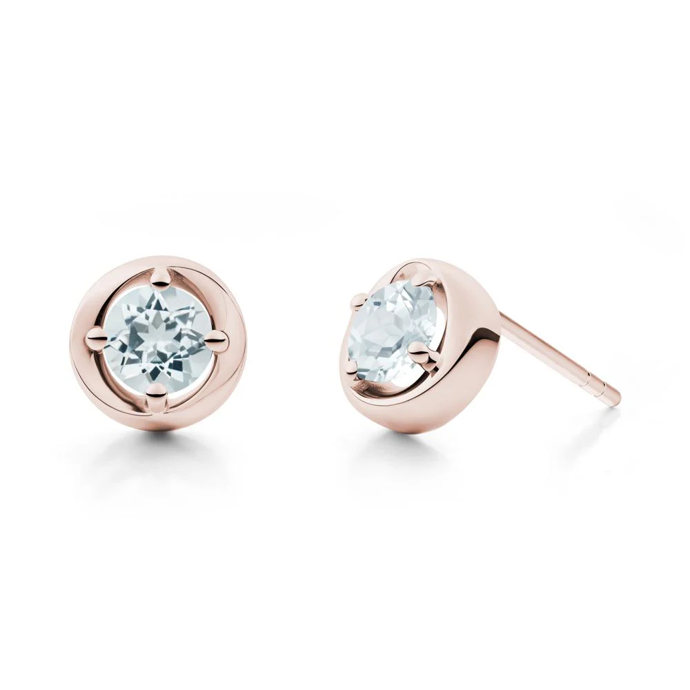 Swirl Aquamarine Stud Earrings