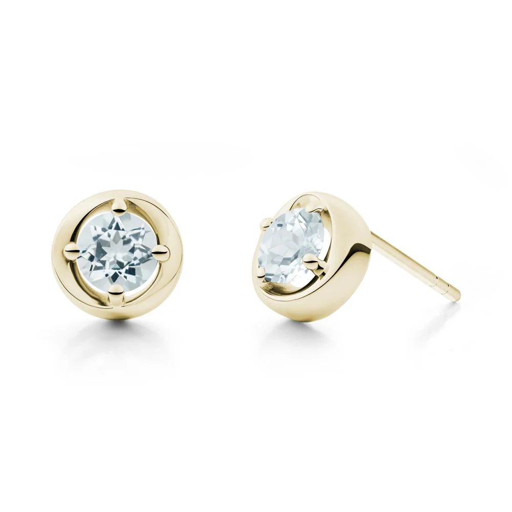 Swirl Aquamarine Stud Earrings - Image 3