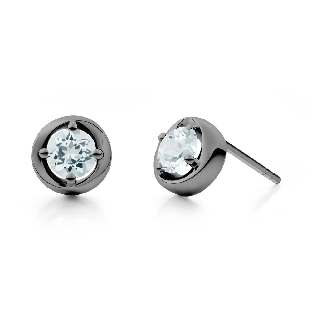 Swirl Aquamarine Stud Earrings - Image 4