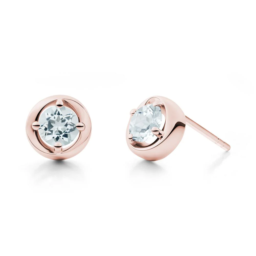 Swirl Aquamarine Stud Earrings - Image 8