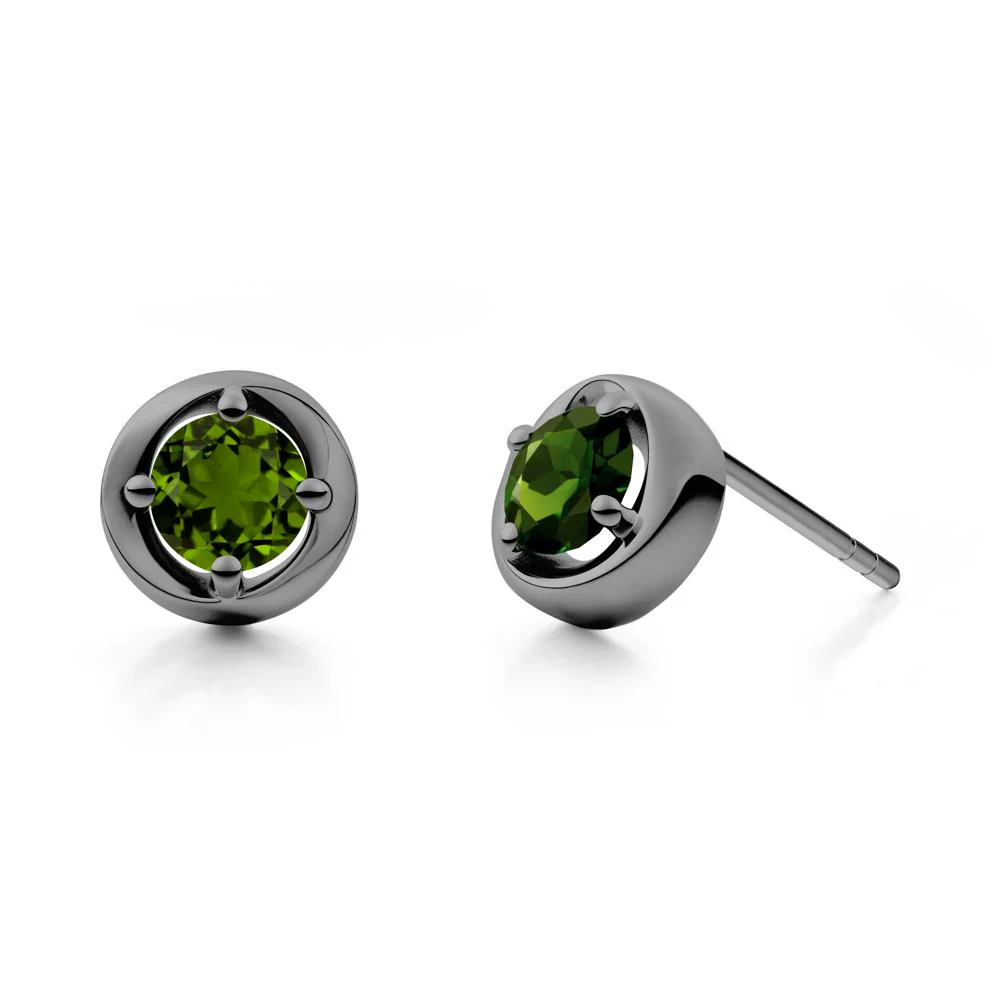 Swirl Diopside Stud Earrings - Image 4