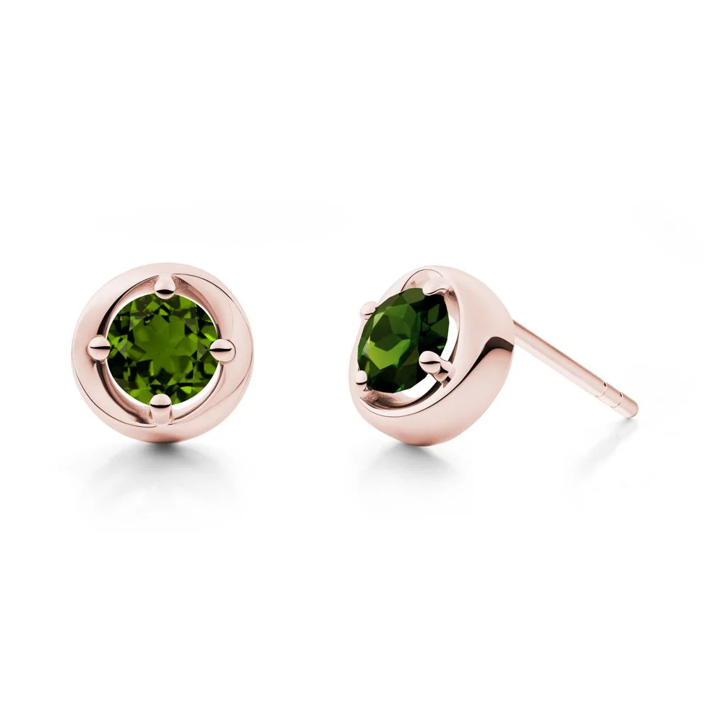 Swirl Diopside Stud Earrings - Image 6
