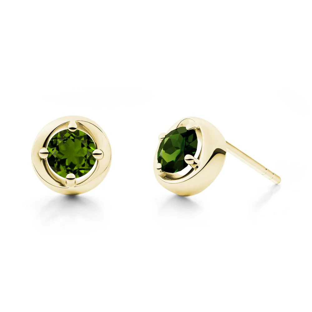 Swirl Diopside Stud Earrings - Image 7