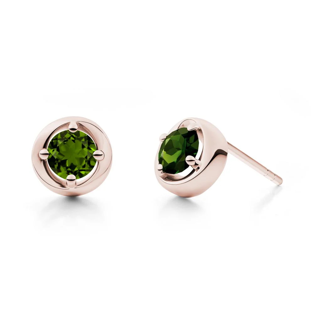 Swirl Diopside Stud Earrings - Image 8