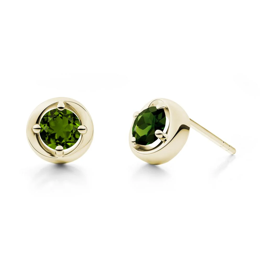 Swirl Diopside Stud Earrings - Image 9
