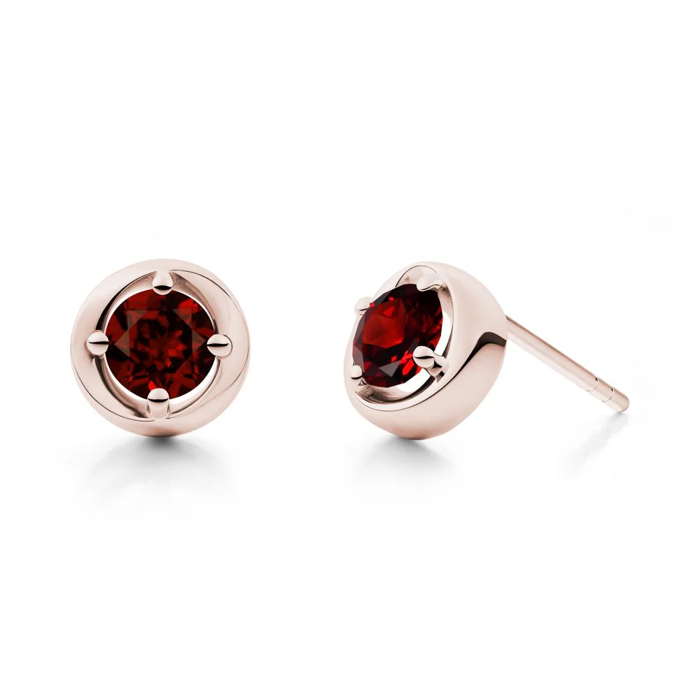 Swirl Garnet Stud Earrings - Image 5