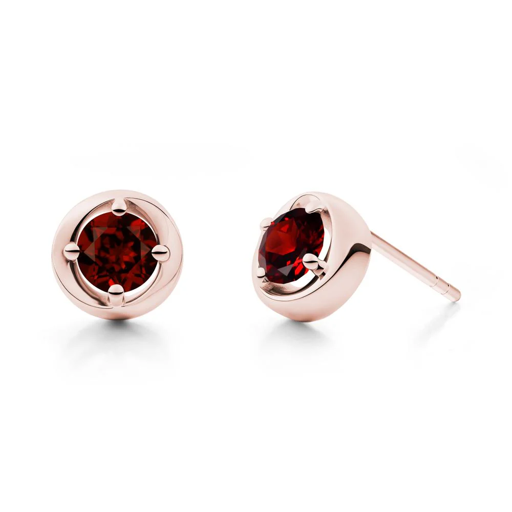 Swirl Garnet Stud Earrings - Image 6