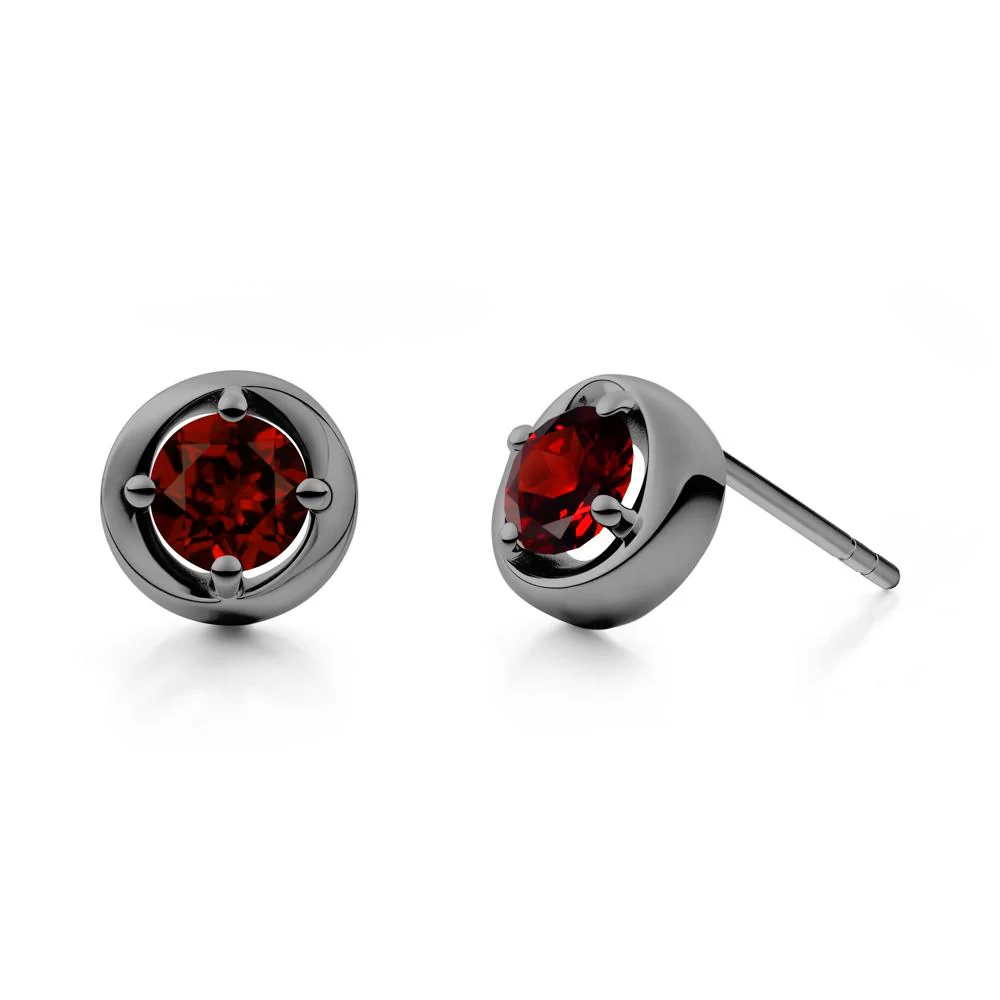 Swirl Garnet Stud Earrings - Image 8
