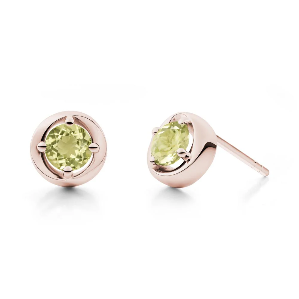 Swirl Lemon Quartz Stud Earrings - Image 8