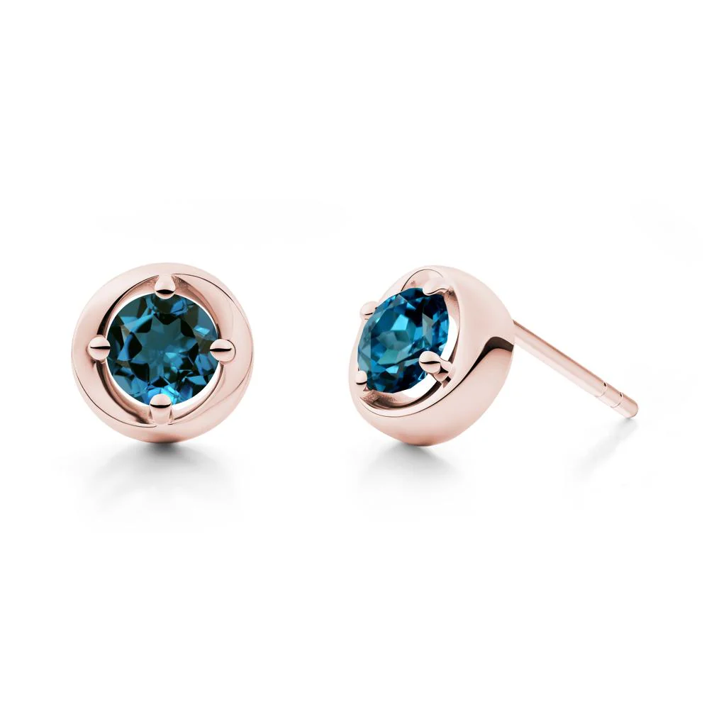 Swirl London Blue Topaz Stud Earrings - Image 2