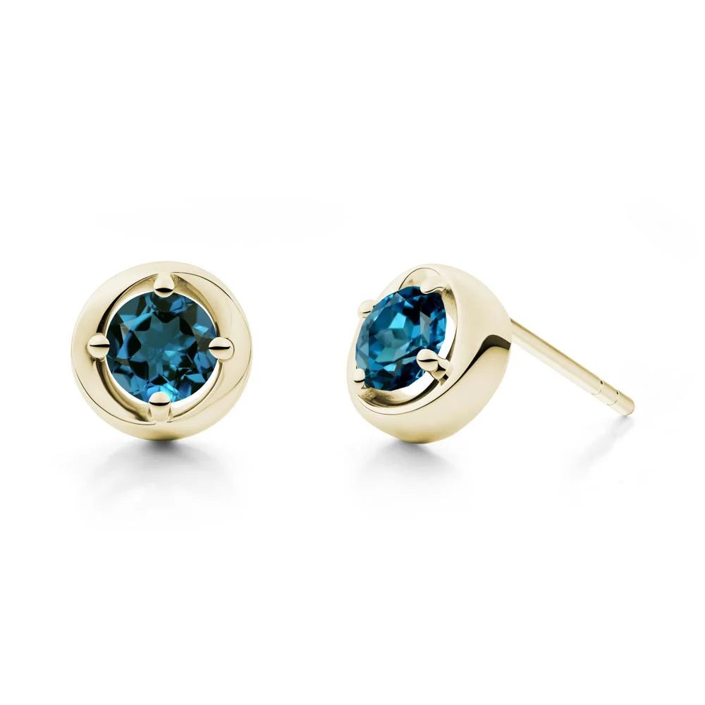 Swirl London Blue Topaz Stud Earrings - Image 4