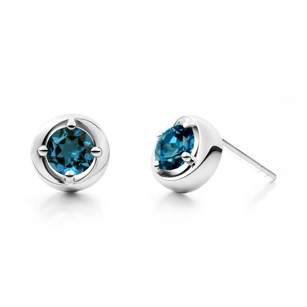Swirl London Blue Topaz Stud Earrings - Image 5