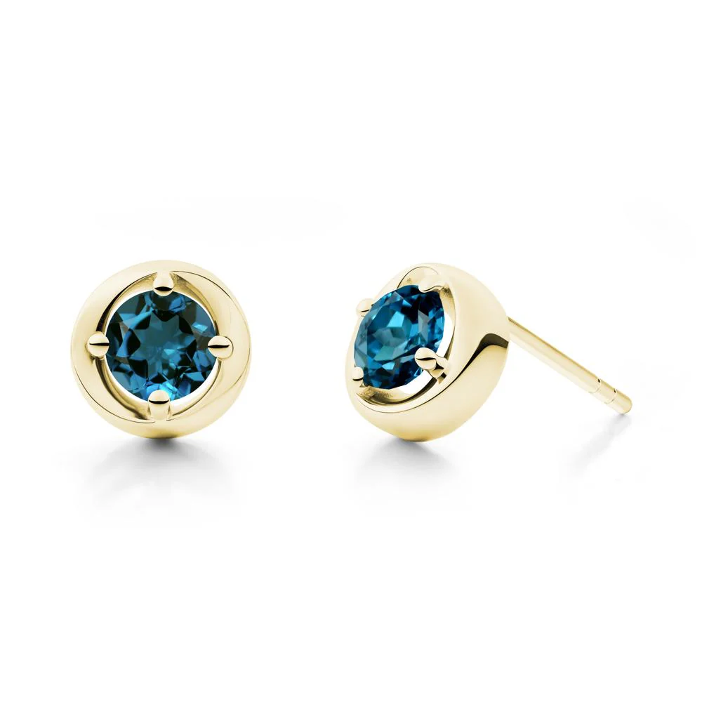 Swirl London Blue Topaz Stud Earrings - Image 7