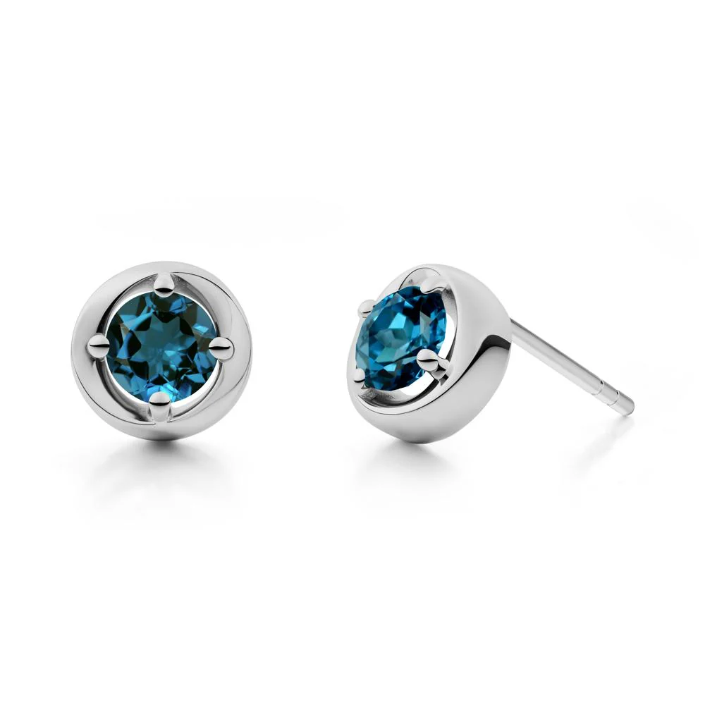 Swirl London Blue Topaz Stud Earrings - Image 8