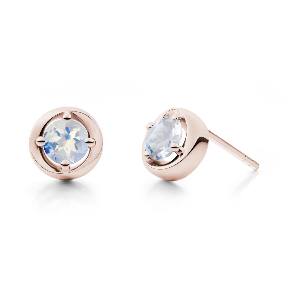 Swirl Moonstone Stud Earrings - Image 4