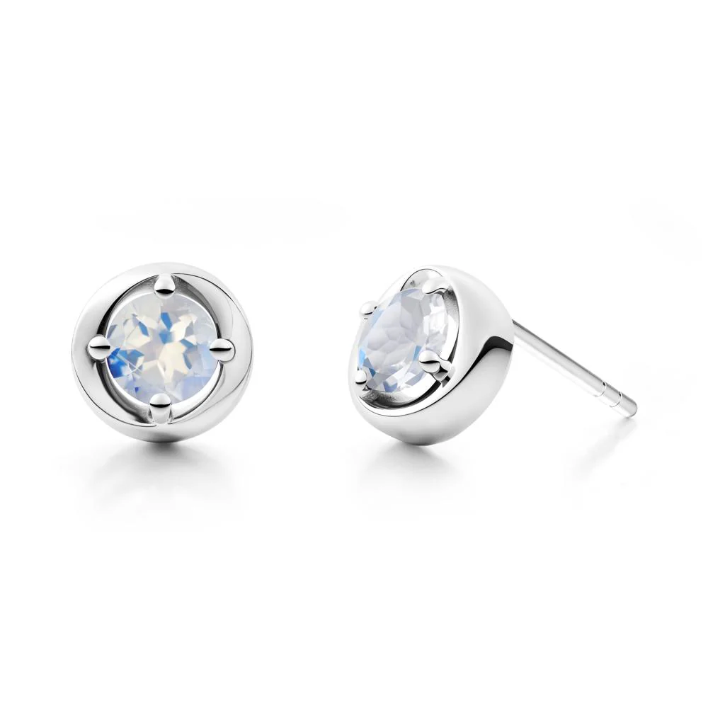 Swirl Moonstone Stud Earrings - Image 5