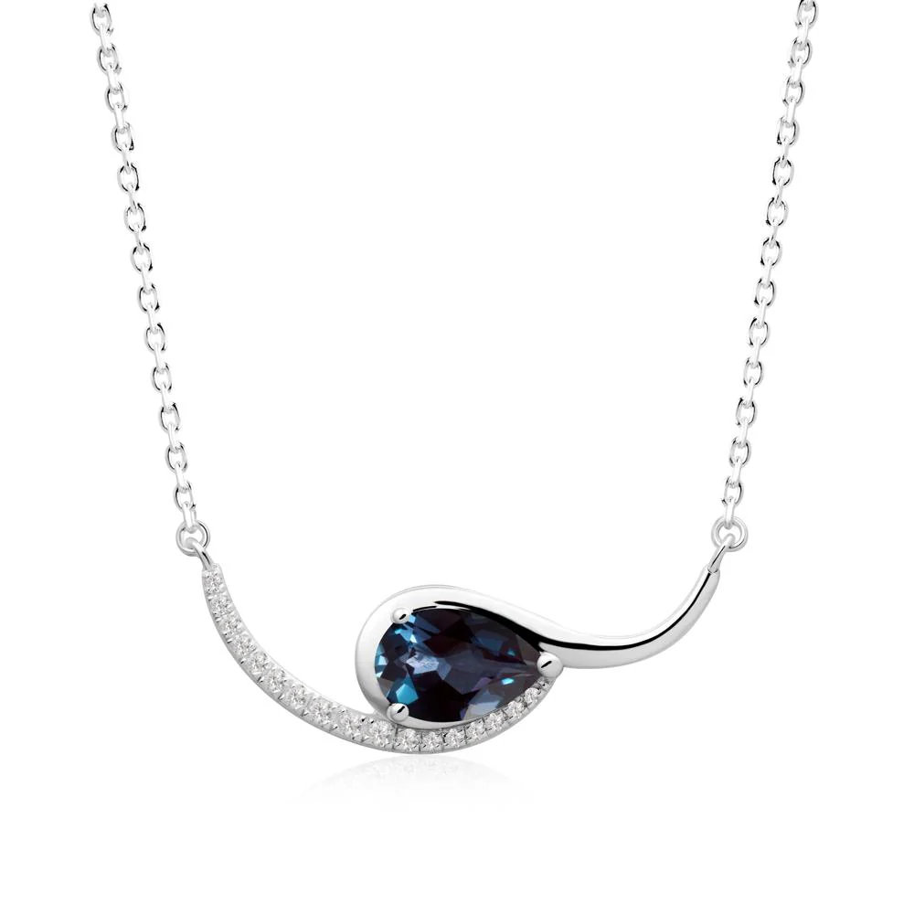 Swirl Pear Shaped Alexandrite Necklace - Image 3
