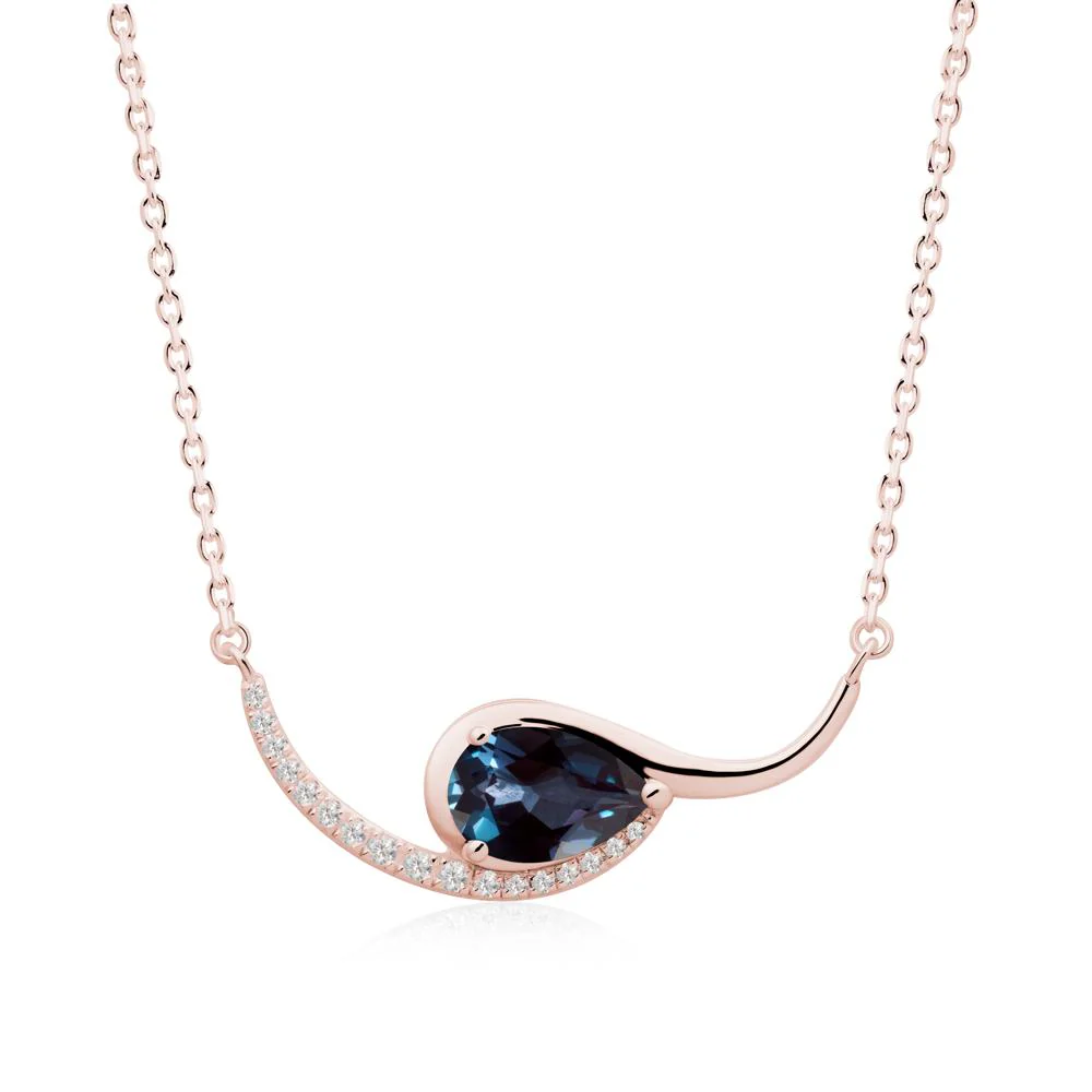 Swirl Pear Shaped Alexandrite Necklace - Image 4