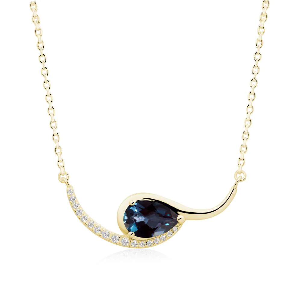 Swirl Pear Shaped Alexandrite Necklace - Image 5