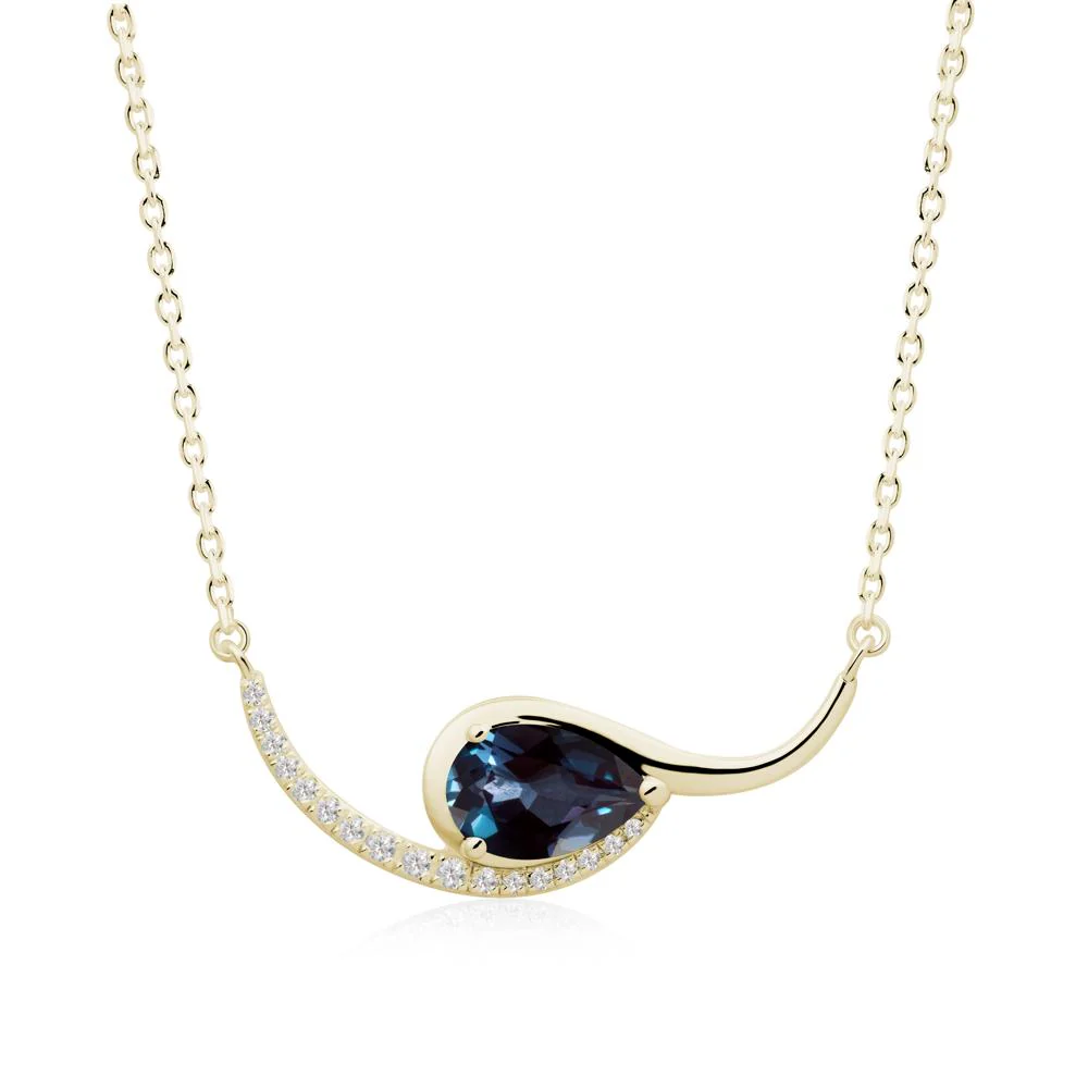 Swirl Pear Shaped Alexandrite Necklace - Image 7