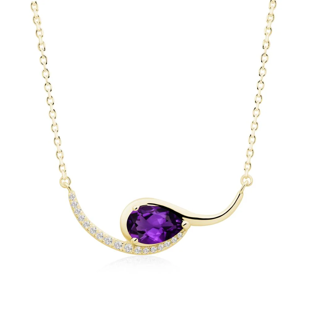 Swirl Pear Shaped Amethyst Necklace - Image 2