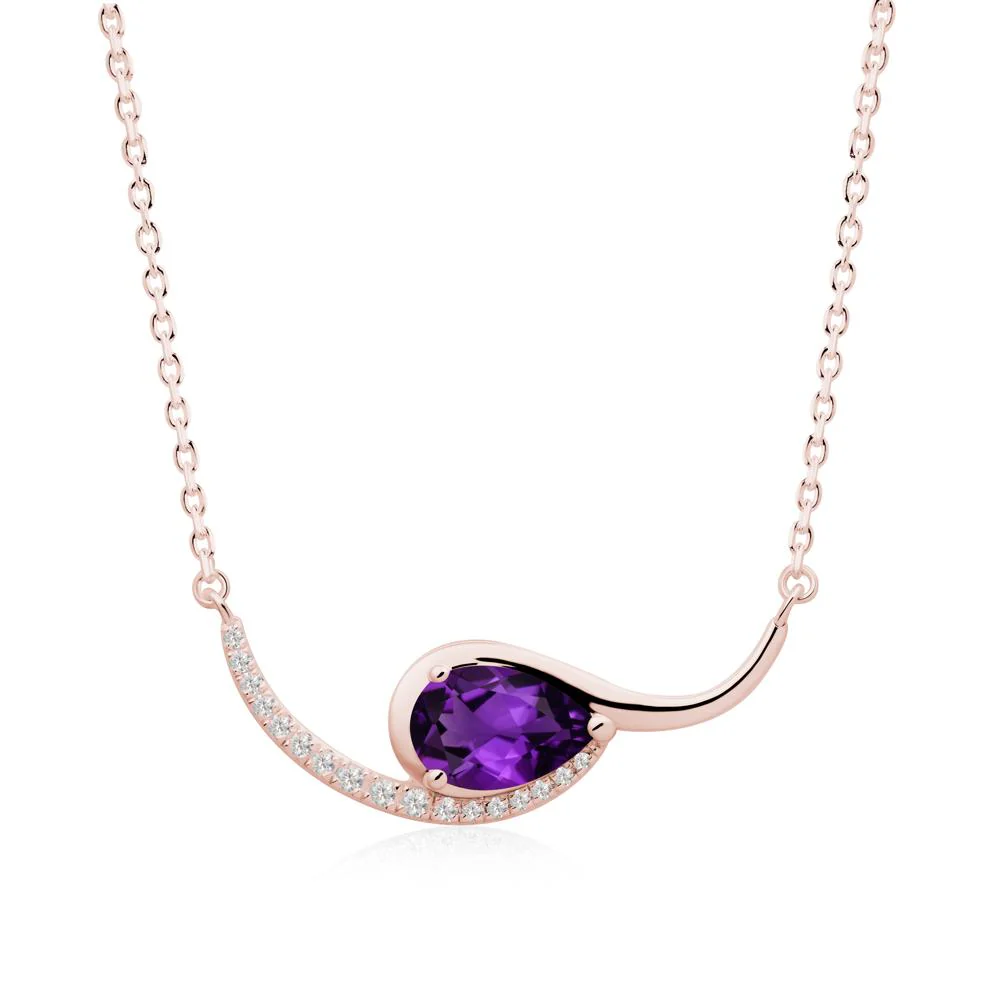Swirl Pear Shaped Amethyst Necklace - Image 4