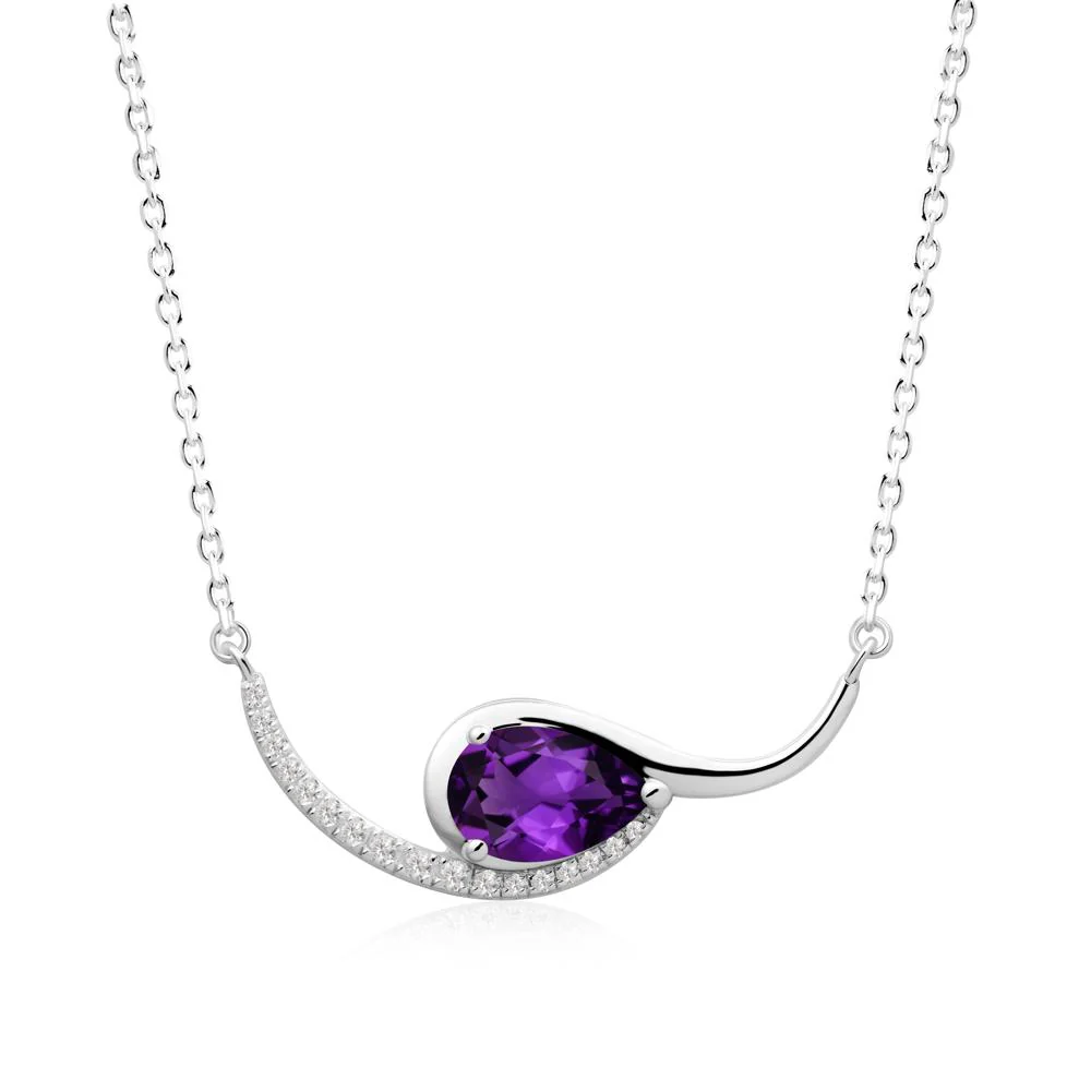 Swirl Pear Shaped Amethyst Necklace - Image 9
