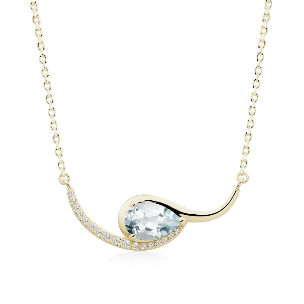 Swirl Pear Shaped Aquamarine Necklace - Image 6