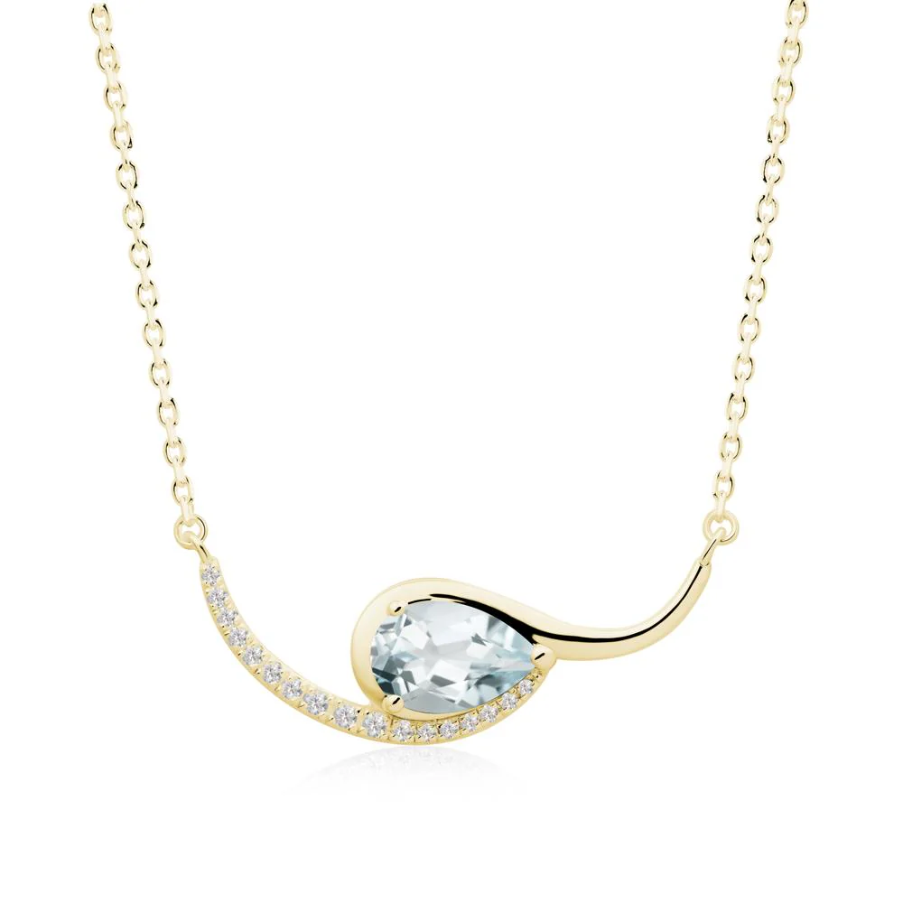 Swirl Pear Shaped Aquamarine Necklace - Image 7