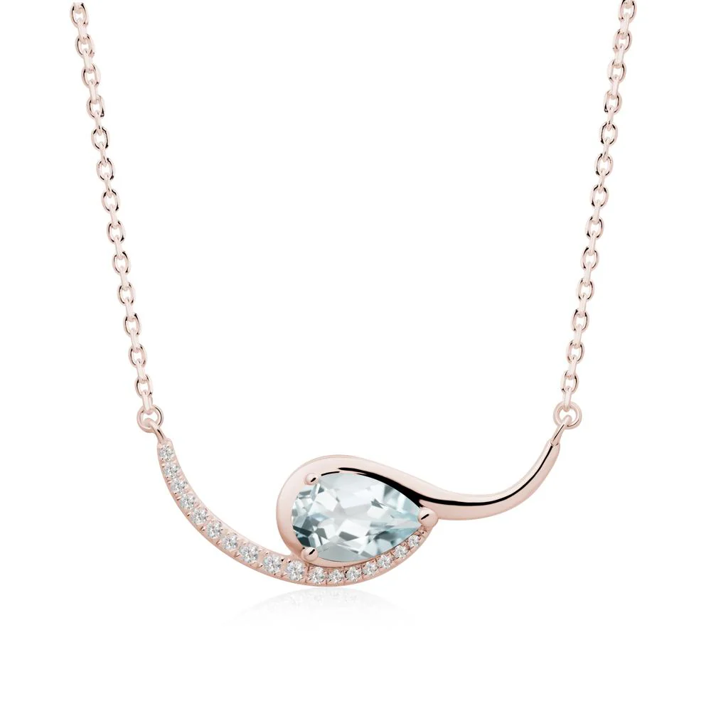 Swirl Pear Shaped Aquamarine Necklace - Image 8