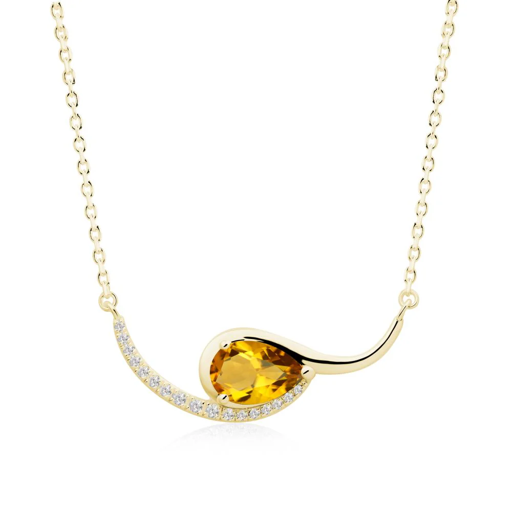 Swirl Pear Shaped Citrine Necklace - Image 2