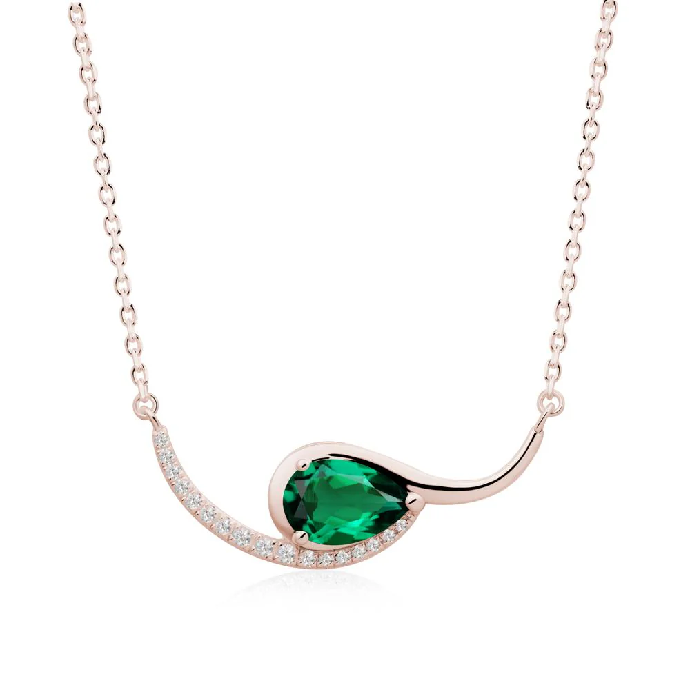 Swirl Pear Shaped Emerald Necklace - Image 8