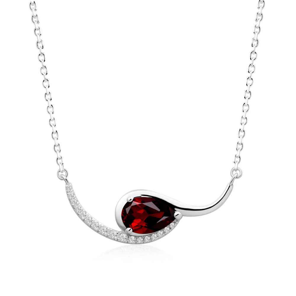 Swirl Pear Shaped Garnet Necklace - Image 7