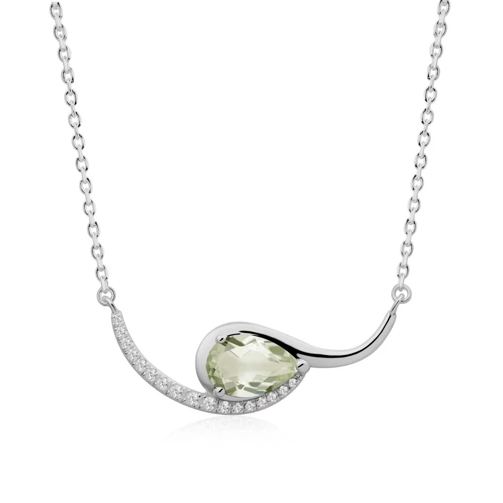 Swirl Pear Shaped Green Amethyst Necklace - Image 5
