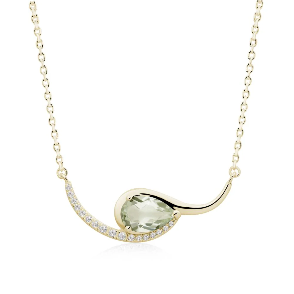 Swirl Pear Shaped Green Amethyst Necklace - Image 6