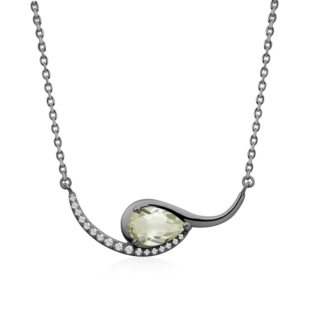 Swirl Pear Shaped Green Amethyst Necklace - Image 7