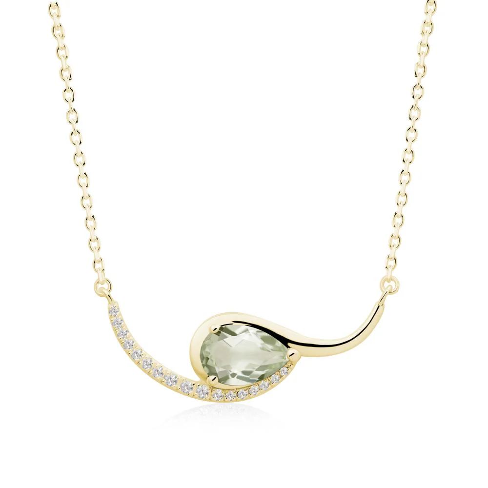 Swirl Pear Shaped Green Amethyst Necklace - Image 9