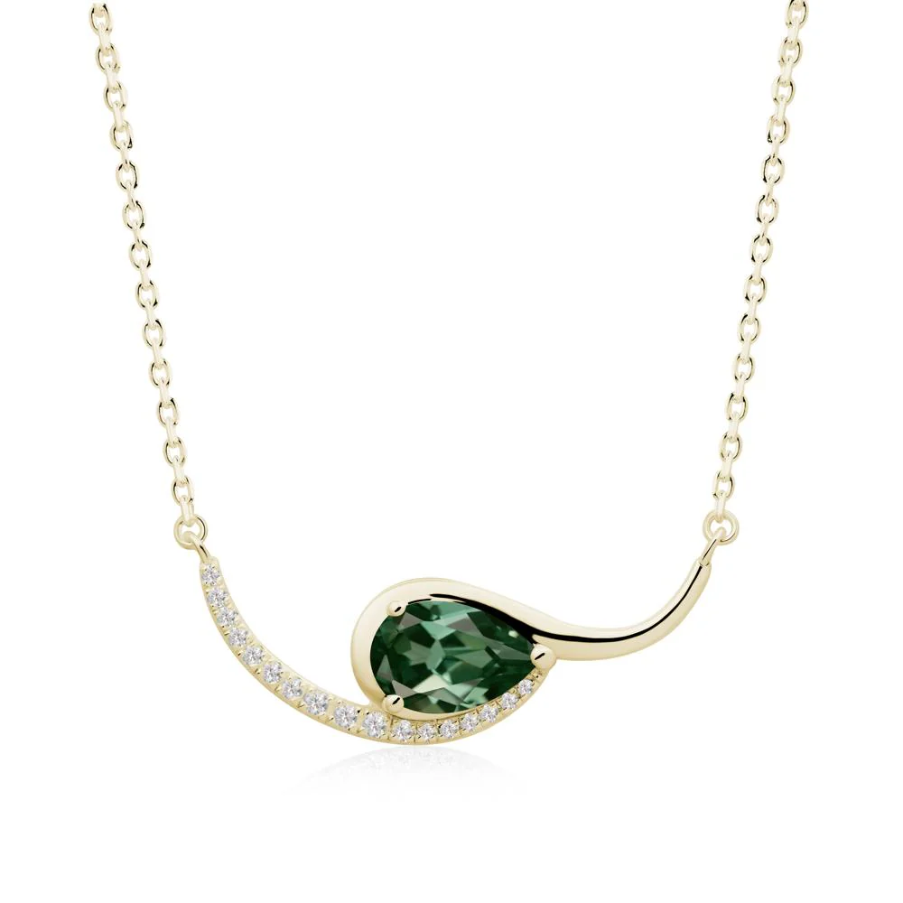 Swirl Pear Shaped Green Sapphire Necklace - Image 9