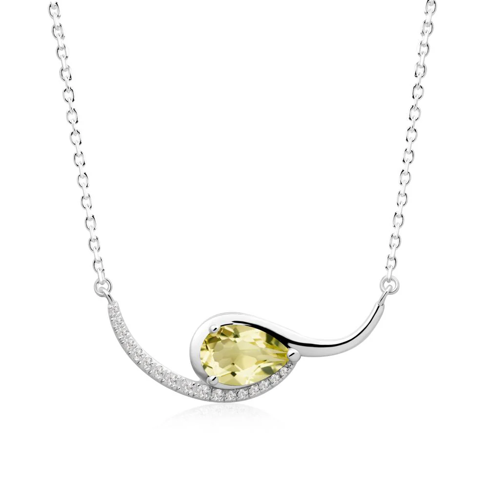 Swirl Pear Shaped Lemon Quartz Necklace - Image 5