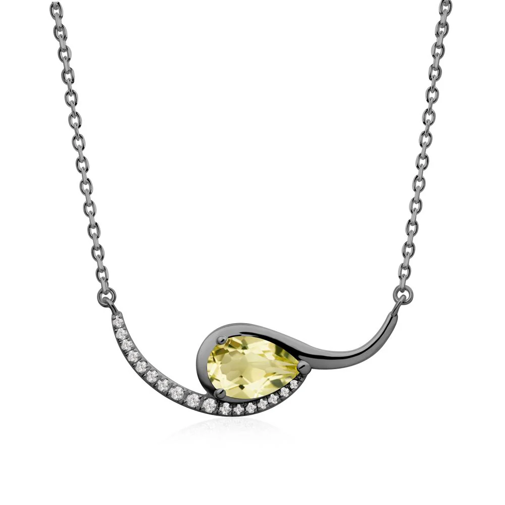 Swirl Pear Shaped Lemon Quartz Necklace - Image 7