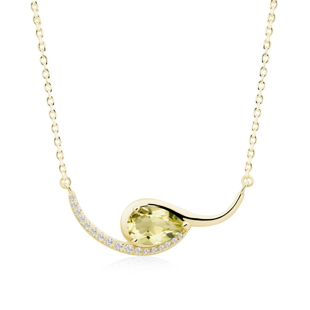 Swirl Pear Shaped Lemon Quartz Necklace - Image 9