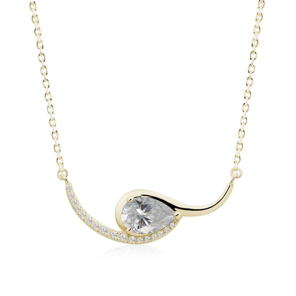 Swirl Pear Shaped Moissanite Necklace - Image 5