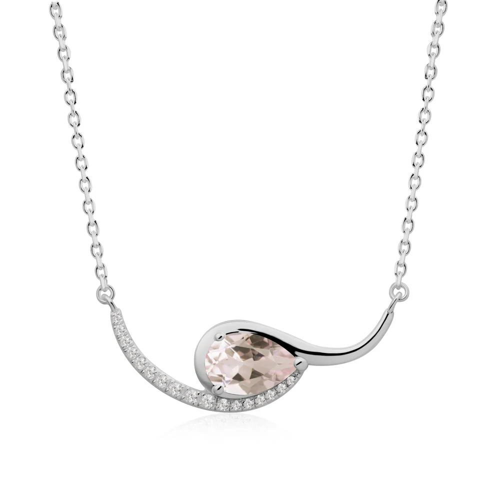 Swirl Pear Shaped Morganite Necklace