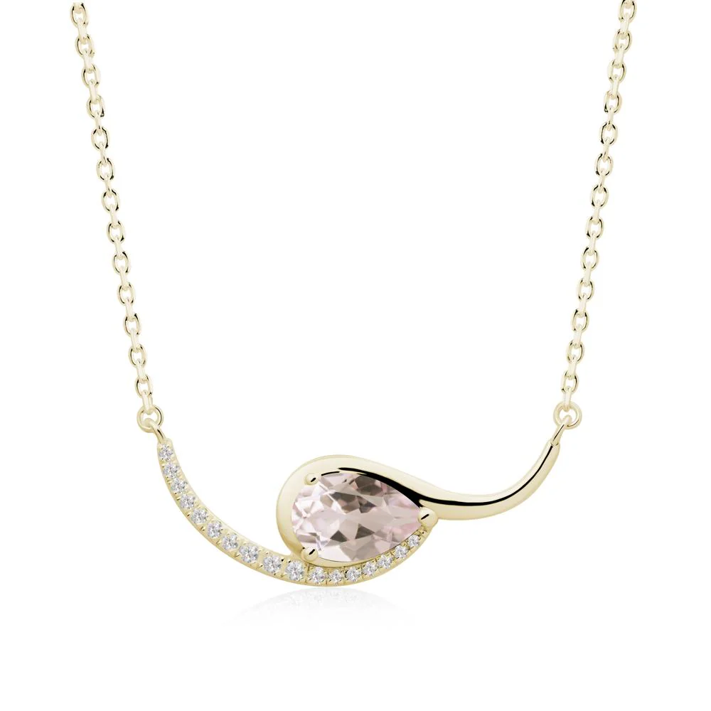 Swirl Pear Shaped Morganite Necklace - Image 7